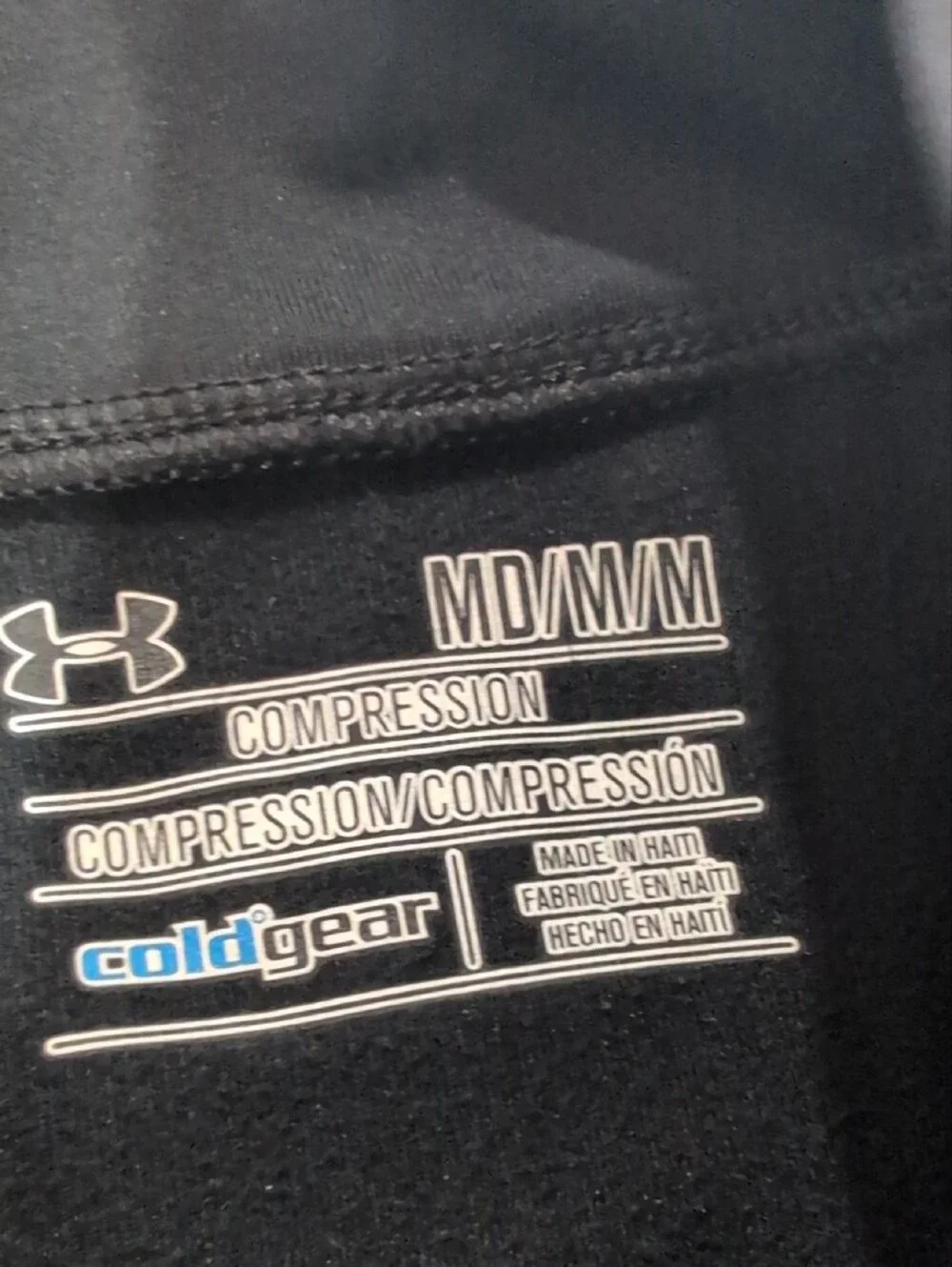 Under Armour Black Compression Shirt with Gray Contrast Stitching